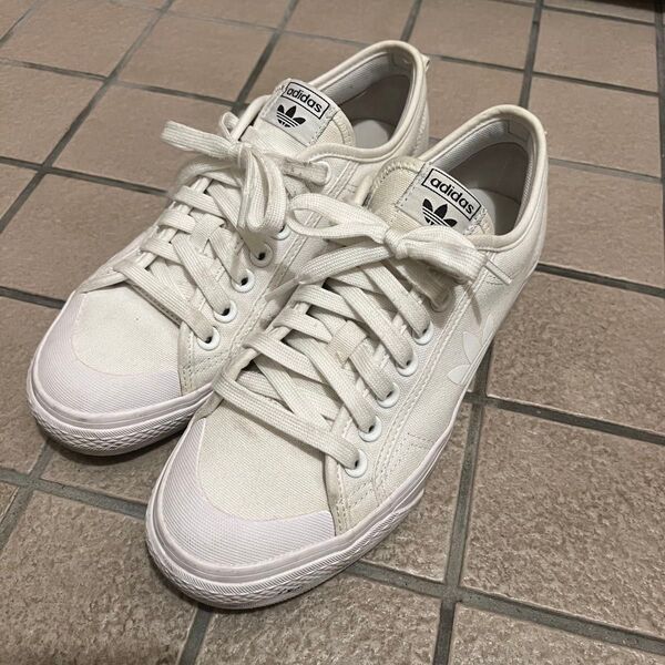 adidas アディダス オリジナルス NIZZA TREFOIL ニッツァ トレフォイル 白 26 26.5 スニーカー