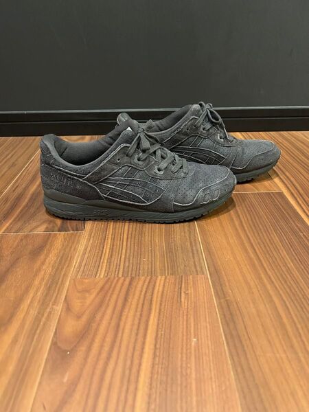 最終価格 ASICS ゲルライトⅢ ブラック スエード スニーカー