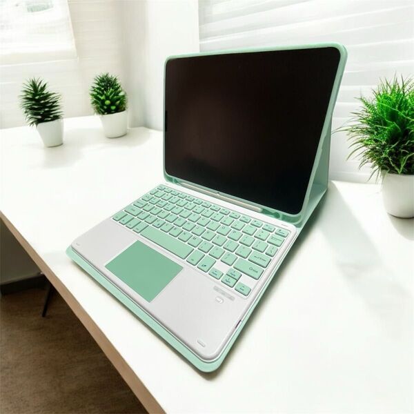 【23日まで】iPad キーボードケース タッチパッド 着脱式 10.9インチ/11インチ用 ミントグリーン