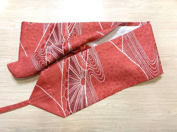 弓道 弓巻 弓巻き ハンドメイド ■ 花の地紋に波模様