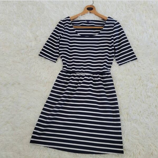美品 Gap ギャップ ミニワンピース チュニック ボーダー ネイビー XS