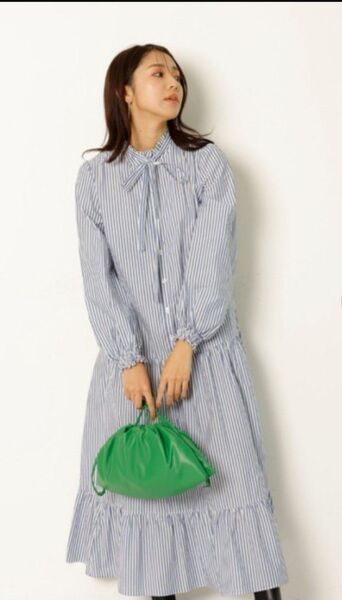 美品 ジャスグリッティ ストライプ ロングワンピース Size1