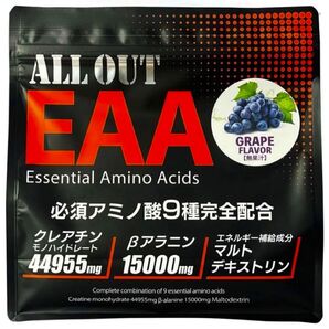 【グレープ風味】EAA 500g アミノ酸 スプーン付 βアラニン マルトデキストリン 賞味期限2026.10.29 簡易包装