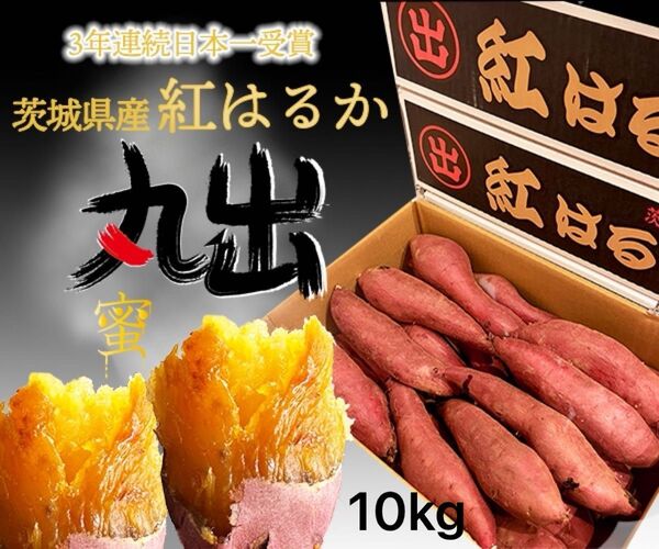 日本一のさつまいも 茨城県産 紅はるか 丸出 Mサイズ 箱込み5kgX2cs ねっとり系 甘い さつまいも