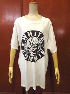 ビンテージ90's★WHITE ZOMBIEコットンTシャツ白★200509s6-m-tsh-bnホワイト・ゾンビバンTへヴィメタルバンド音楽半袖シャツ