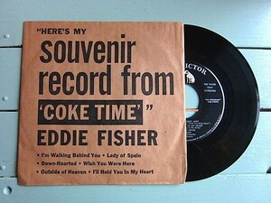 EDDIE FISHER★HERE'S MY souvenir record from COKE TIME RCA VICTOR CEP-6144X★200510t3-rcd-7-rkレコード7インチ53年50'sビンテージ