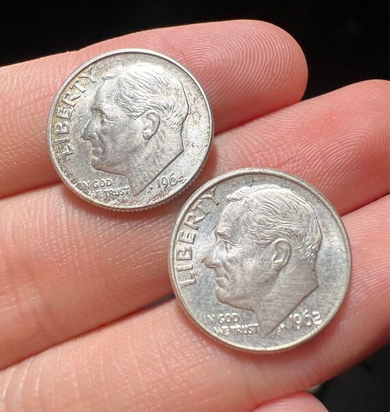 アメリカ 1ダイム 10セント 銀貨 未使用に近い アメリカ USA 古銭 コイン