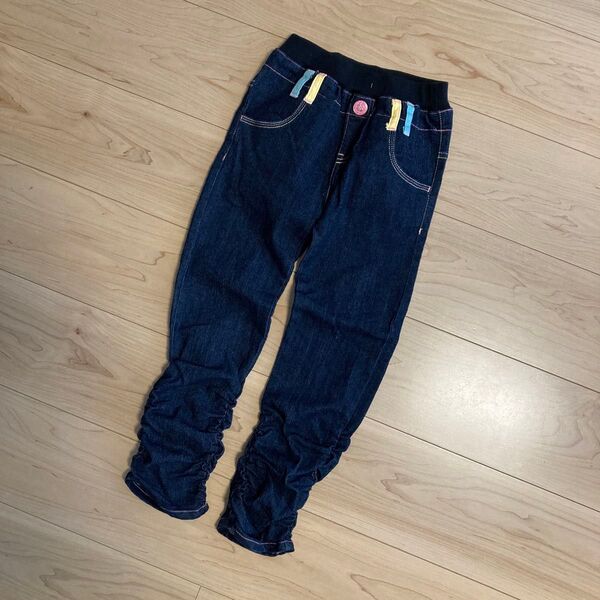 キッズ デニムパンツ 120 女の子 ウエストゴム