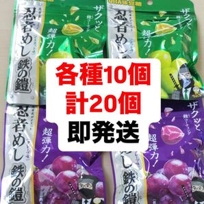 忍者めし 鉄の鎧 マスカット味 グレープ味 グミ UHA味覚糖 各種10個 計20袋