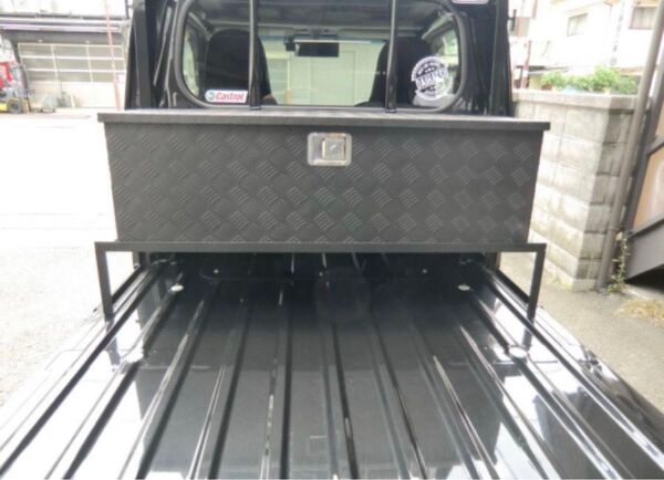 ハイゼットトラック ジャンボ S500P S510P アルミ工具箱用架台 荷台 アルミボックス用架台 チッピングブラック塗装済み