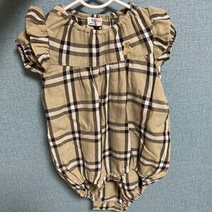 《ポロベビー》 チェック柄ロンパース 70センチ 半袖