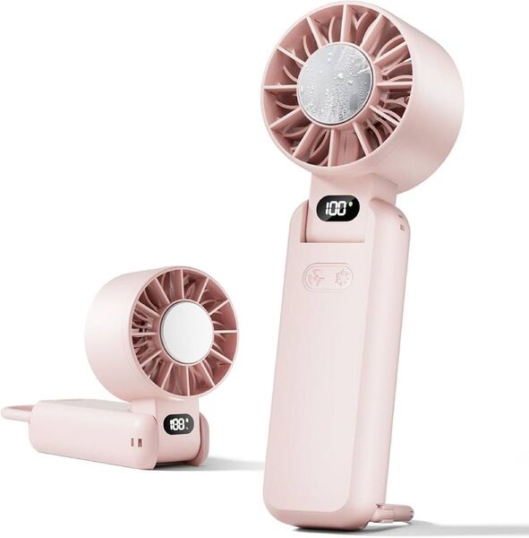 【瞬間冷感・超暴風実現】 ハンディファン 冷却プレート 携帯扇風機 6000mAh大容量 手持ち扇風機 冷却モード 5段階風量調節