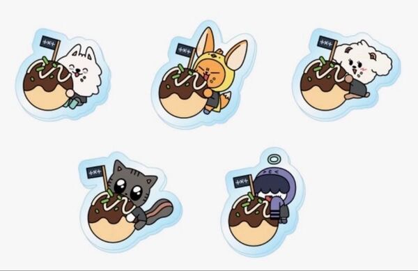 TXT プルバトゥ ご当地 アクリルバッジ コンプリート 大阪 ファンチュン ヨンモン バムグッ ダゴニャン たこ焼き 完売品