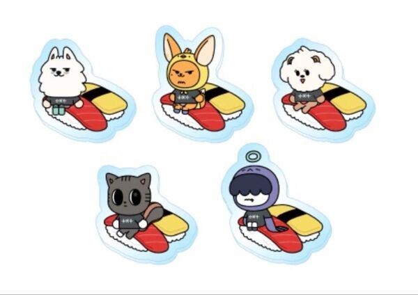 TXT プルバトゥ ご当地 アクリルバッジ コンプリート 東京 有明 お寿司 ファンチュン バムグッ ダゴニャン 他 5点 セット