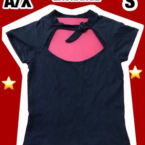 ARMANI EXCHANGE アルマーニ エクスチェンジ A/X S ブラック 黒 トップス Tシャツ