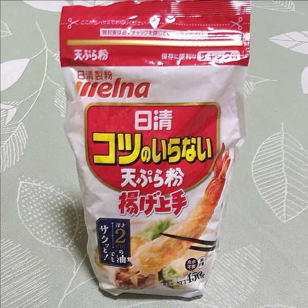 日清製粉 日清フーズ コツのいらない天ぷら粉 揚げ上手 チャック付 450g × 1個