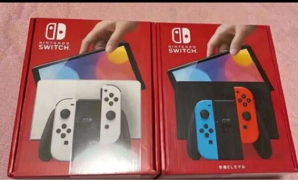 未開封!Nintendo Switch 有機ELモデル ネオンブルー ネオンレッドとホワイト 色はランダムになる可能性あり