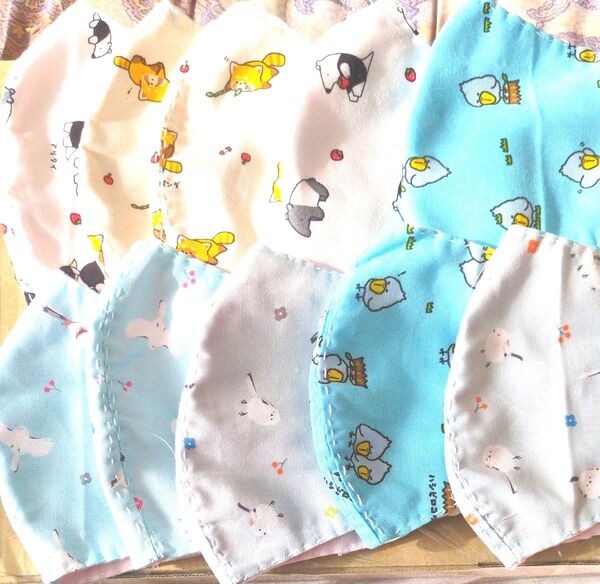 ハンドメイド インナーマスク 立体マスク 大人用 シマエナガ プレゼントにも ハシビロコウ 子供用 大【送料込】10枚入り