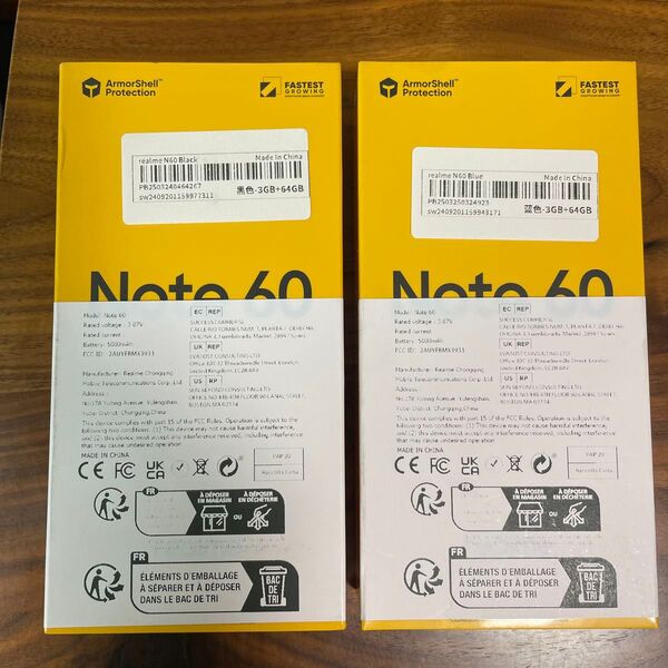 【新品未開封】realme Note 60 3G / 64GB ブラック / ブルー
