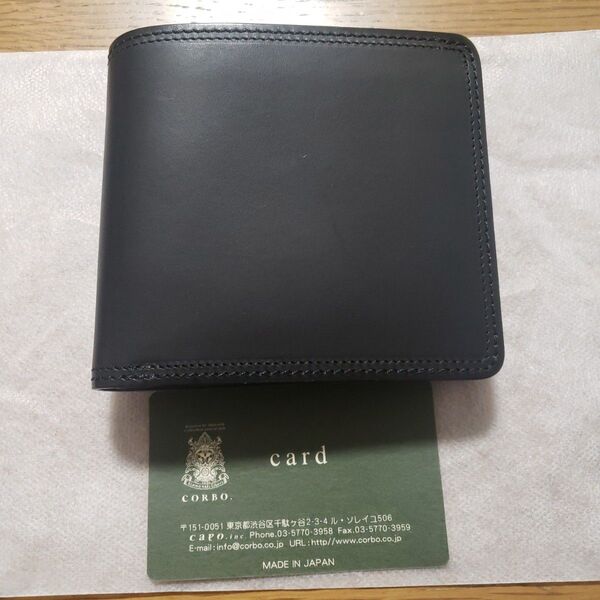 CORBO 二つ折り 財布 ブラック レザー 展示品
