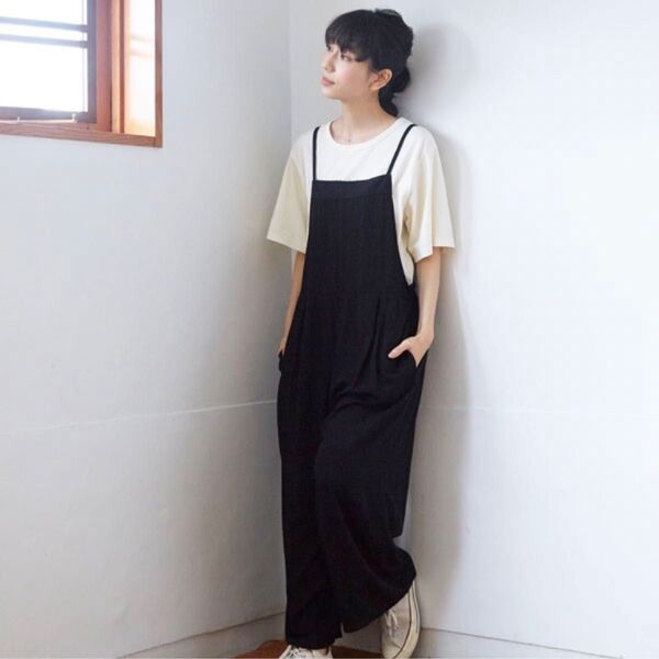 otonato オトナト 黒 サロペット レディース M