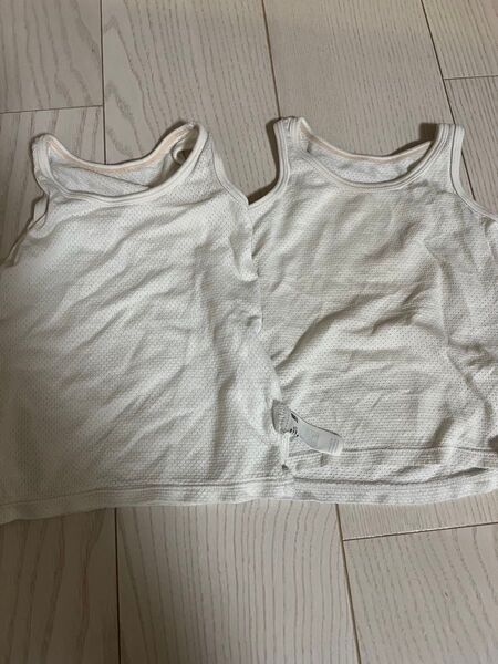 UNIQLO タンクトップ メッシュ肌着 男女兼用 ベビー サイズ80 2枚セット 白 綿100% コットン 下着 インナー