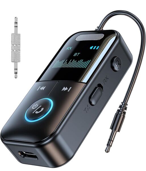 Bluetooth 5.4 トランスミッター & レシーバー 3.5mm Aux ブルートゥース トランスミッター 一台四役
