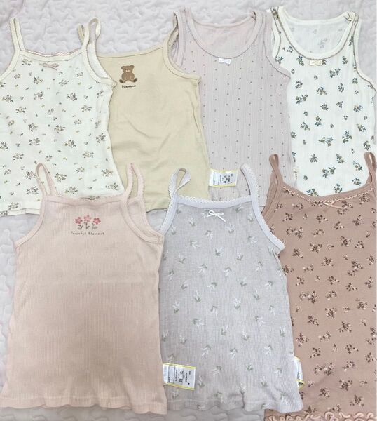 綿100% タンクトップ キャミソール肌着 100サイズ 7枚セット