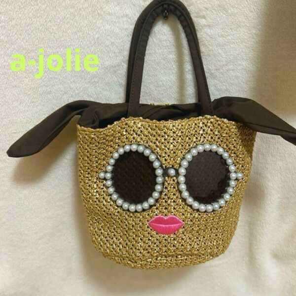a-jolie アジョリー カゴバッグ 夏 パールサングラス 人気カゴバッグ