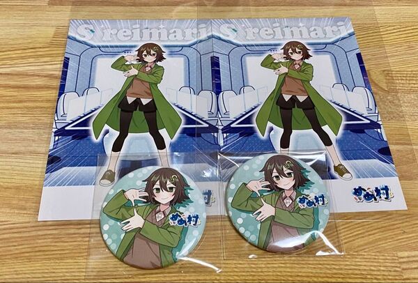 めめ村ポップアップストア Sれいまりさん缶バッジ2点、特典ポストカード2点