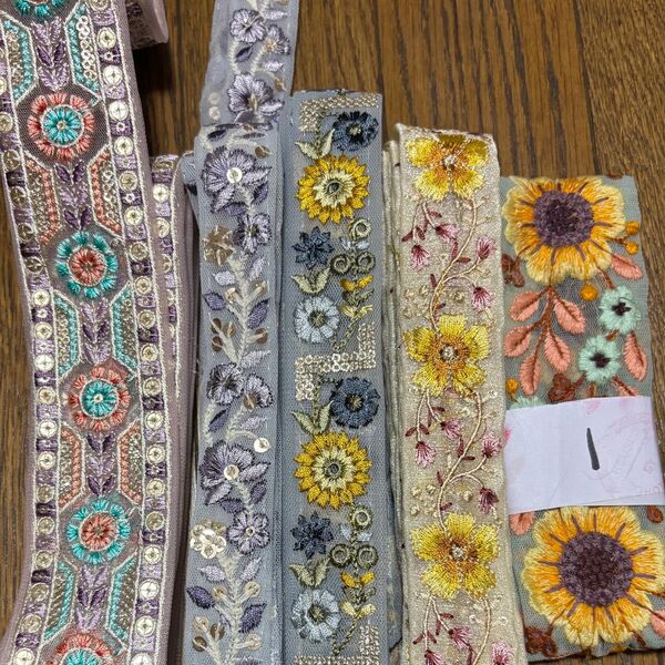 ハンドメイド インド刺繍リボン アソート