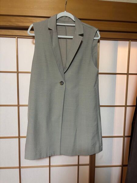 新品 ロングべスト ベージュ