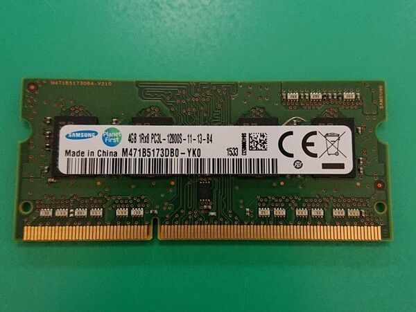 SAMSUNG DDR3L 4GB メモリ PC3L-12800S M471B5173DB0