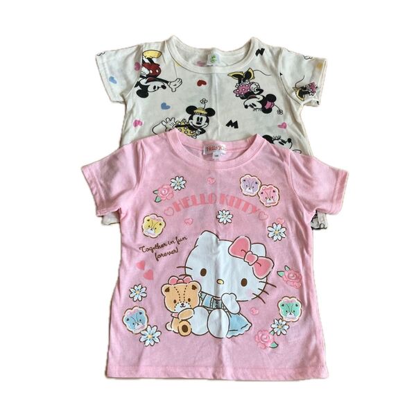 西松屋 半袖 Tシャツ ハローキティー ミニーマウス 2枚セット