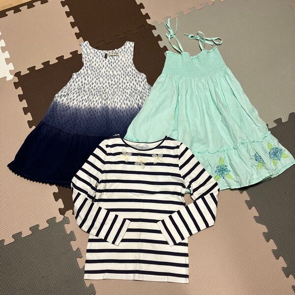 nextノースリーブ ワンピース ボーダー長袖Tシャツ 4-5years 110cm 3枚セット