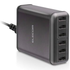 エレコム USB コンセント 充電器 合計60W USB-A×6 ブラック EC-ACD01BK