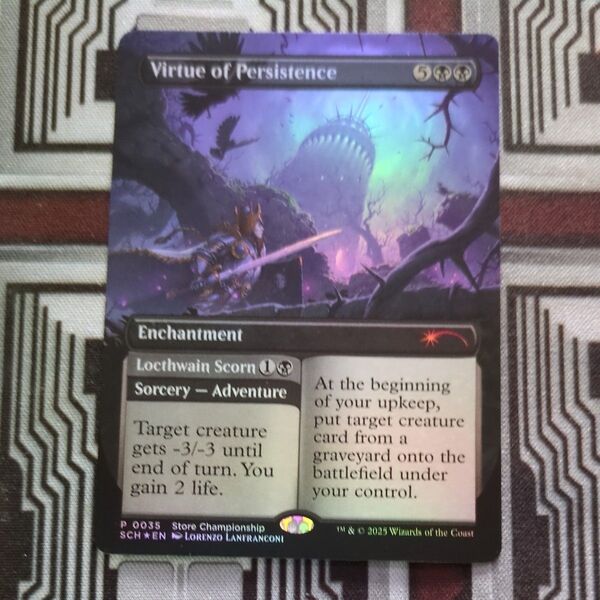 MTG 忍耐の美徳 ストアチャンピオンシップ プロモ foil SCH 英語