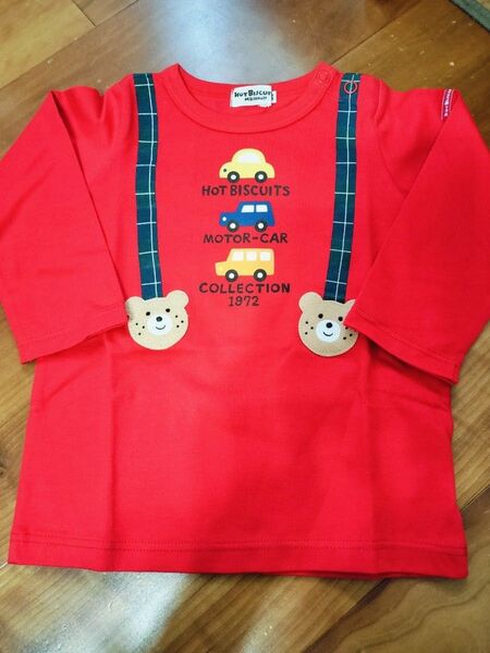 Hot Biscuits 長袖Tシャツ 80サイズ レッド