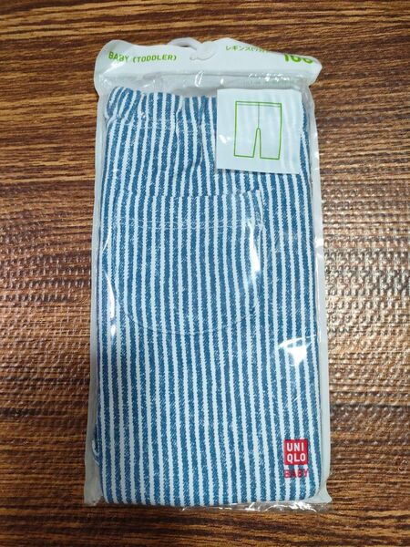 新品 未使用 ユニクロベビー レギンス 7分丈 サイズ100 ブルーストライプ 男の子 女の子 UNIQLO