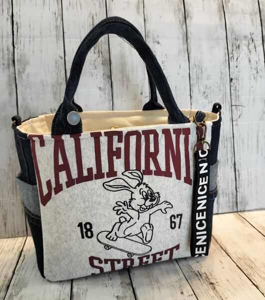 ハンドメイド バッグ デニムバッグ トートバッグ