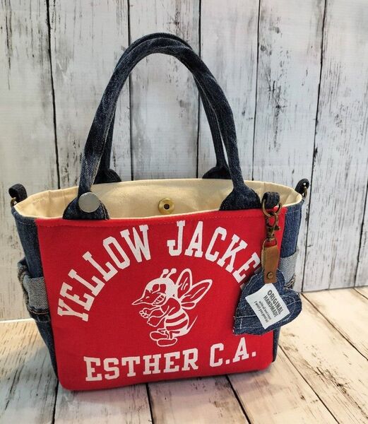 ハンドメイド バッグ デニムバッグ トートバッグ