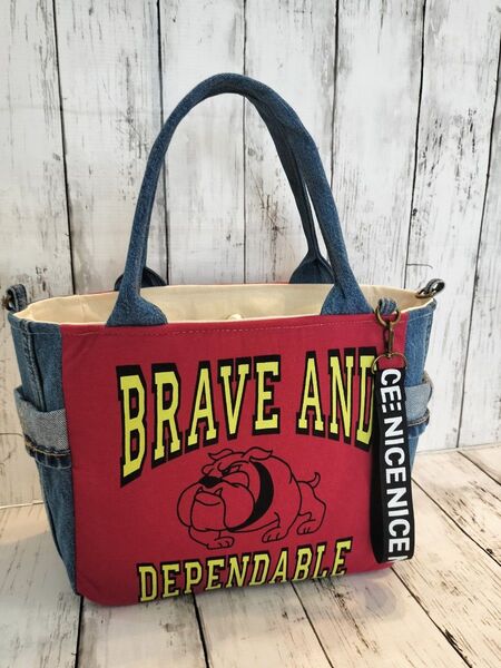 ハンドメイド バッグ デニムバッグ トートバッグ