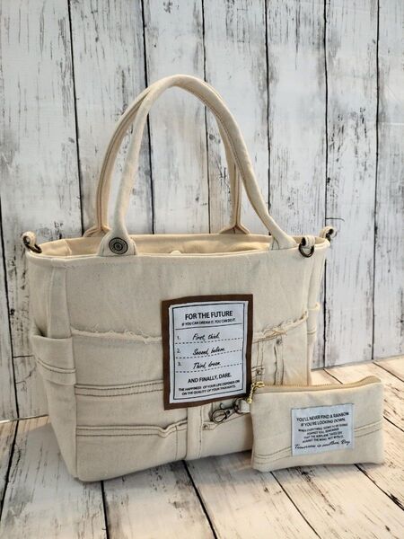 ハンドメイド バッグ デニムバッグ トートバッグ