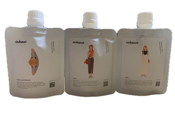 【高級ヘアケア】whews3本セット/スカルプシャンプー1本&トリートメント2本(リナ.ノエル)頭皮ケア熱ダメージケア/サラツヤ