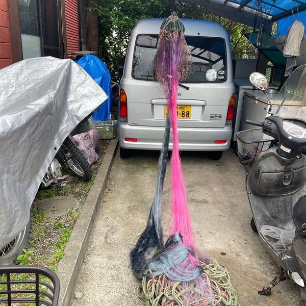 刺網 3枚網 中目4寸 外目606mm ボールローラー用