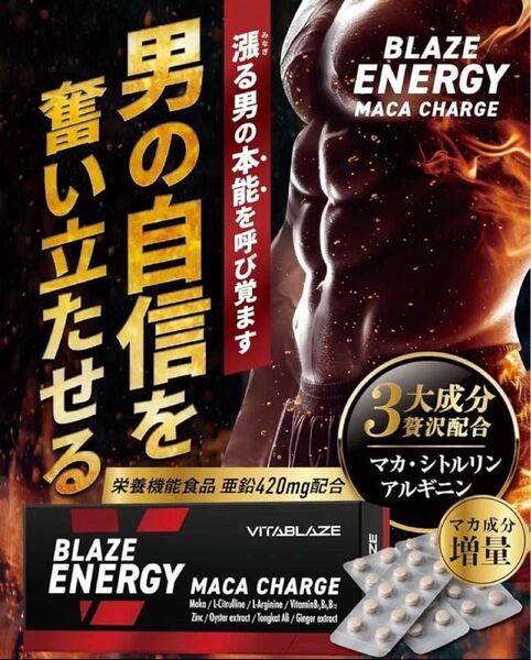 厳選マカ マカ MACA マカ チャージ 30日分 亜鉛 シトルリン アルギニン トンカットアリ 高麗人参 牡蠣エキス