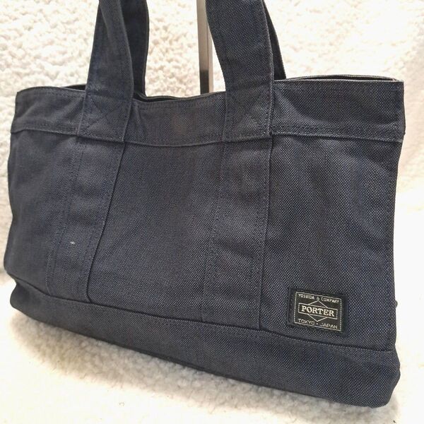 【美品】PORTER ポーター スモーキー トートバッグ Sサイズ ネイビー