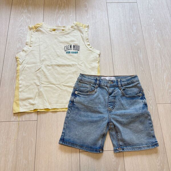 zara kids コーデ売り セット 100cmセット 110cmセット コーデ トップス デニム ハーフパンツ ボトムス 夏