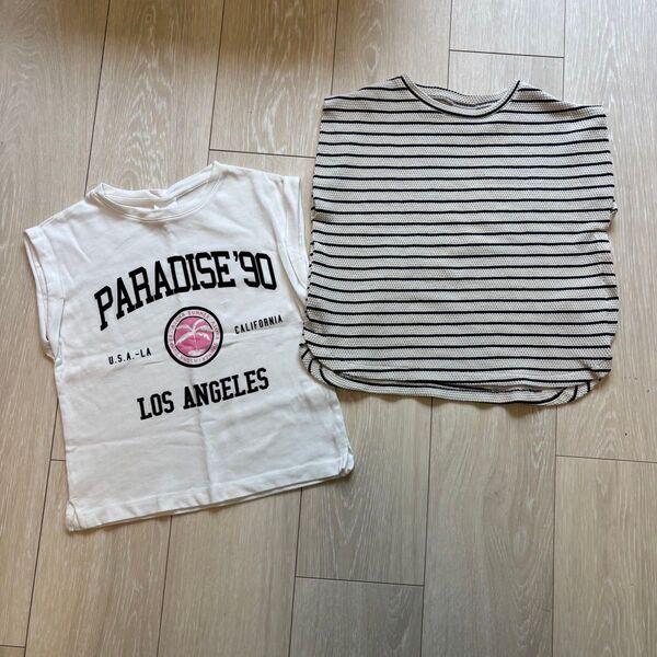 zara kids トップス タンクトップ ノースリーブトップス 110cm Tシャツ 半袖 ボーダー トップス