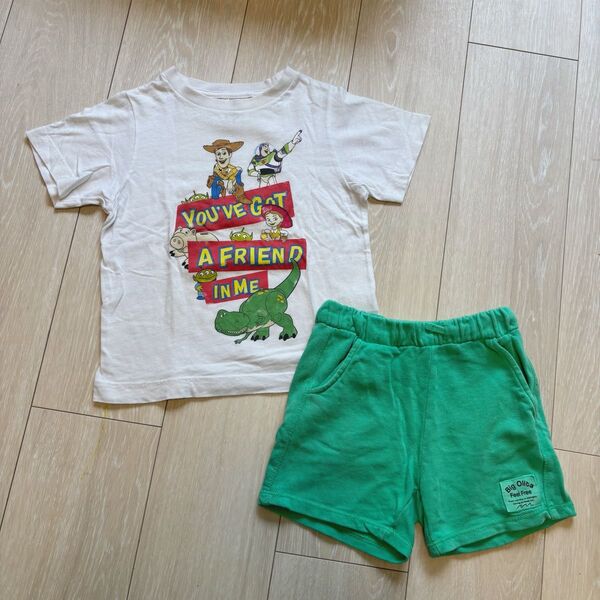 100cmコーデ売り セット売り ハーフパンツ 半袖Tシャツ トイストーリー zara zarakids グリーン 上下セット
